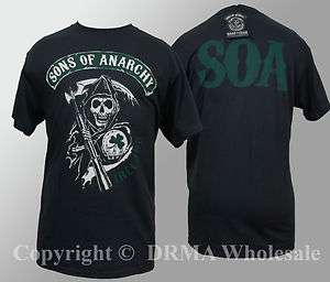 Authentic SONS OF ANARCHY Ireland SOA Reaper Logo T Shirt S M L XL XXL 