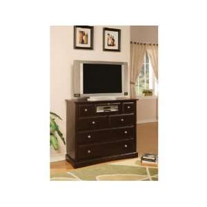  TV Dresser Stand with Chrome Accents in Rich Cappuccino 