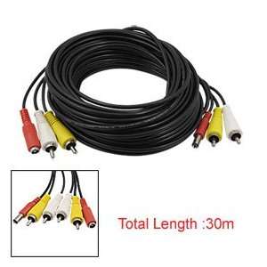  RCA Male to Male Power Cable 30m Connector for CCTV Camera 