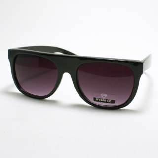POPULAR 80s Retro ROUND FLAT TOP Sunglasses UNISEX BLACK  