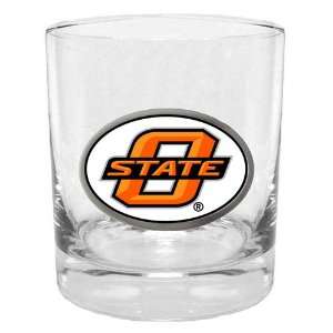   State Cowboys NCAA Team Logo Double Rocks Glass