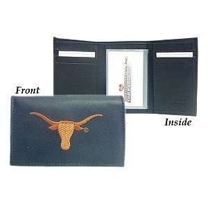   Texas Longhorns Embroidered Leather Tri Fold Wallet