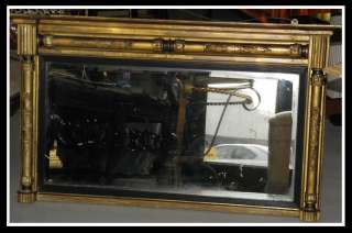  French Empire Gilt wood & Ebonized Over Mantel Mirror NR  