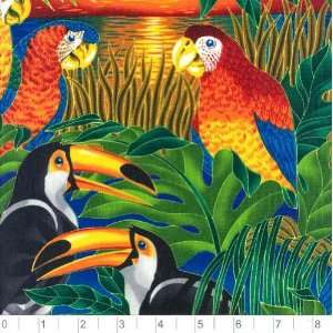  45 Wide Wild Life Sunset Fabric By The Yard: Arts 