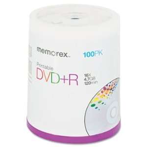  Inkjet Printable DVD+R Discs, 4.7GB, 16x, Spindle, Matte 