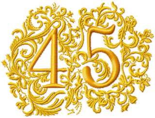 ABC Designs Anniversary Numbers machine embroidery designs 5x7 hoop 
