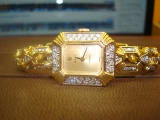 Vintage Ladies Rolex Precision 18k Gold Diamond Victorian Watch  