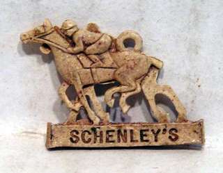 Vintage CHARM Horse Racing SCHENLEYS Cream of Kentucky  