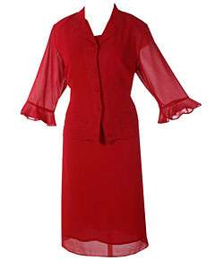 AKC 2 piece Red Jacket Dress  Overstock