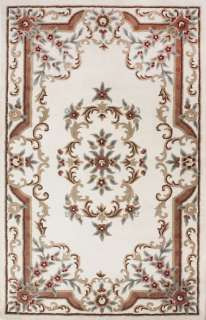 Persian Area Rugs Large 8x10 Aubusson Medallion Ivory  
