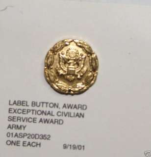 Army exceptional civilian service award lapel button  