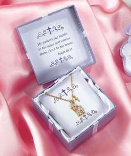 NEW Girls Springtime Lamb & Cross Necklace   Easter   14K goldplated 