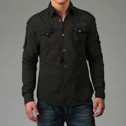 Ray Mens Military Woven Shirt  Overstock