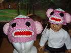 pink sock monkey hat  
