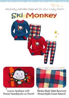 NWT Baby & Toddlers Sleepwear Pajama Set Ski Monkey  