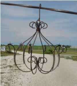 Wrought Iron Round Lola Candle Chandelier   Light  