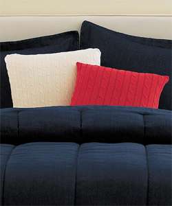 Cream and Red Cable Knit Pillow Set  Overstock