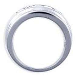 14k White Gold Overlay Mens Cubic Zirconia Band  
