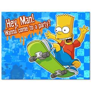 SIMPSONS Birthday Party Supplies ~ (8) INVITATIONS bart 726528275798 