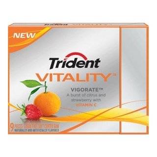 Trident Vitality Gum, Sugarfree Awaken Ginseng  10/9 Piece Packs 