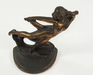   ART DECO SCARF DANCER CAST IRON BRONZE WASHED BOOKENDS 20s  