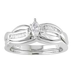 14 kt. White Gold 1/4 ct. TW Diamond Wedding Ring Set (case of 2 