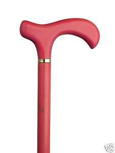 LADIES NEW DERBY HANDLE PINK RIBBON WALKING CANE FOR BREAST CANCER 