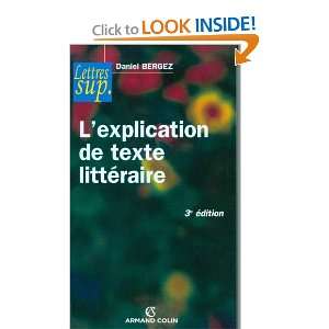  Lexplication de texte littéraire (9782200249311): Daniel 
