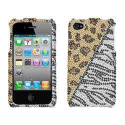 Premium iPhone 4/ 4S Leopard Zebra Rhinestone Case  