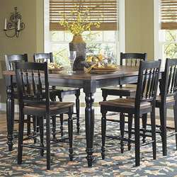 Hayden Black/ Cherry Pub Dining Table with Leaf  