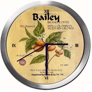  BAILEY 14 Inch Coffee Metal Clock Quartz Movement Kitchen 