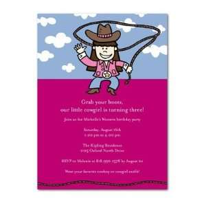  Birthday Party Invitations   Cowgirl Lasso By Jill Smith 