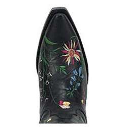 Lane Boots Womens Garden Black Leather Cowboy Boots  