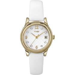 Timex Womens Classic Crystal White Dial Watch  