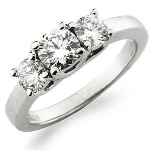  3 Stone Platinum Engagement Ring (1.00 ctw) Jewelry