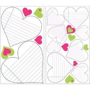  Roommate RMK1609SCS Heart Notepad Dry Erase Wall Decals 