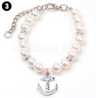 New Dog Cat Pet Pearls Necklace Charms Jewelry S M L  