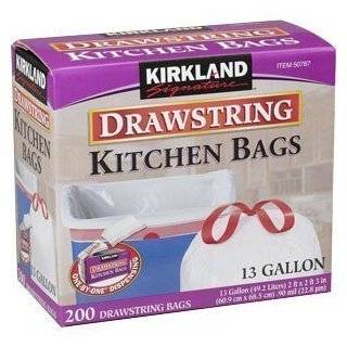  Glad Tall Kitchen Trash Bags, Drawstring White, 13 Gallon 