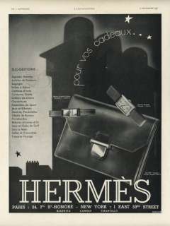 Original Vintage HERMES Watches ad 1931 Linen backed  