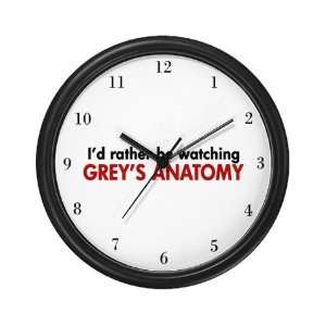  Id Rather Be Watching Greys Anatomy Wall Clock: Home 