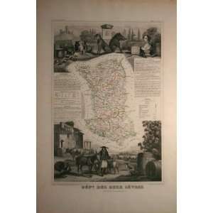  Antique Map of France, Poitou Char, 1845