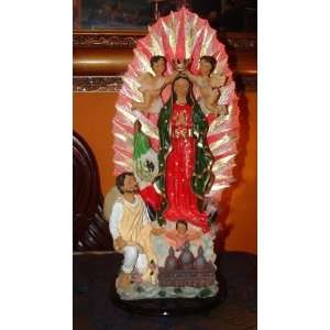  Fiber Optic Our Lady of Guadalupe Sculpture With Lights 