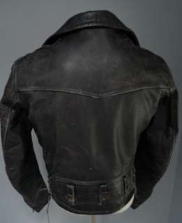   Authentic CAL LEATHER CHP HORSEHIDE LEATHER Motorcycle JACKET Vintage