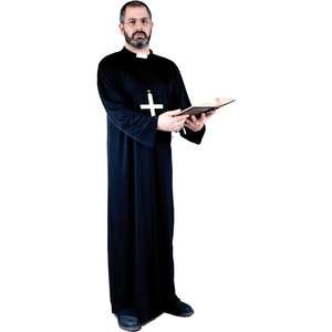 New Mens Religious Costume Priest Cassock Plus Size  