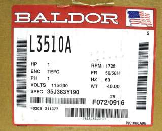 New Baldor Motor L3510A  