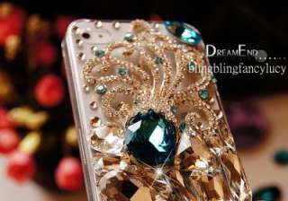   Bling Crystal iPhone 4G 4S Clear Case Cover Bling Sea octopus  