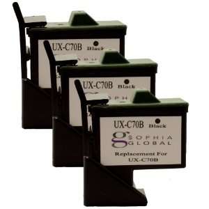   Ink Cartridge Replacement for Sharp UX C70B (3 Black) Electronics