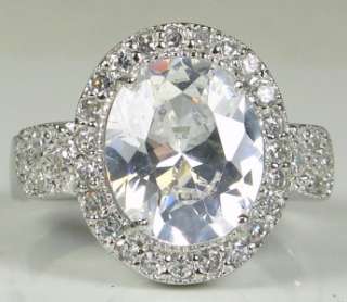   Diamond Cut White Sapphire Sterling Silver 925 Ring Size 7   7.1g