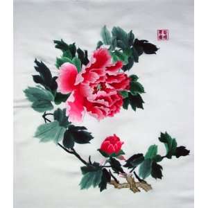Chinese Silk Embroidery Wall Hanging Flower