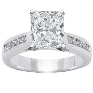  1.33 Carat Baguette And Round Diamonds Engagement Ring 